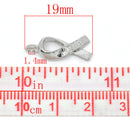 10 Silver Tone "Hope" Awareness Ribbon Charm Pendants  chs1515
