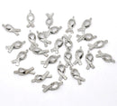 10 Silver Tone "Hope" Awareness Ribbon Charm Pendants  chs1515