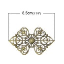 10 Antique Bronze Bow Shape Filigree Embellishment Findings, 8.5x5.3cm  fil0052a