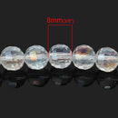 25 Faceted CLEAR AB Glass Crystal Beads 8mm  bgl0877