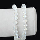 25 Faceted CLEAR AB Glass Crystal Beads 8mm  bgl0877