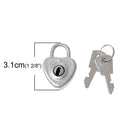 4 Sets Silver Tone Metal Jewelry Box LOCK and KEYS Charm Pendants  chs1534