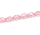 24 LIGHT PINK AB Faceted Oval Glass Crystal Beads, 8x6mm  bgl0866