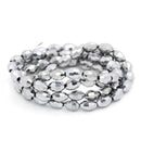 1 Strand SILVER PLATED Faceted Oval Glass Crystal Beads, 6x4mm  bgl0867