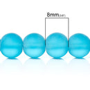 1 Strand Frosted TURQUOISE BLUE Glass Beads 8mm, full strand, about 52 beads,  bgl1149