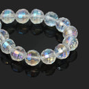 25 Faceted CLEAR AB Glass Crystal Beads 10mm  bgl0876