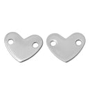 10 Stainless Steel Metal HEART Connector Links, stamping blanks, 14x11mm  msb0174
