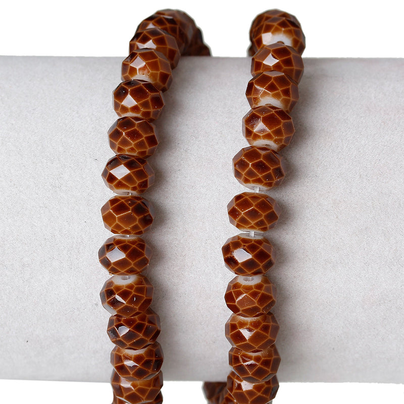1 Strand 8x6mm Crystal Beads, Rondelle CHOCOLATE BROWN bgl0905