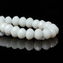 1 Strand 8x6mm Crystal Beads, Rondelle OPAQUE WHITE bgl0904