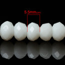 1 Strand 8x6mm Crystal Beads, Rondelle OPAQUE WHITE bgl0904