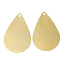 10 Gold Brass Sheet Metal Stamping Blanks, TEARDROP, 28X19mm, 26 gauge msb0179