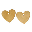 15 Gold Brass Sheet Metal Stamping Blanks, HEART TAG, 1 hole, 15x14mm   21 gauge msb0186