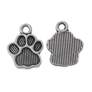10 PAW PRINT Charm Pendants . Silver pewter metal   chs1542