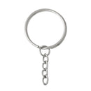 50 bulk Key Rings with Chain, for adding your own charms, beads, 1 1/8" diameter fin0345