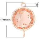 2 Rose Gold Geometric Round Connector Links, Peach chg0146