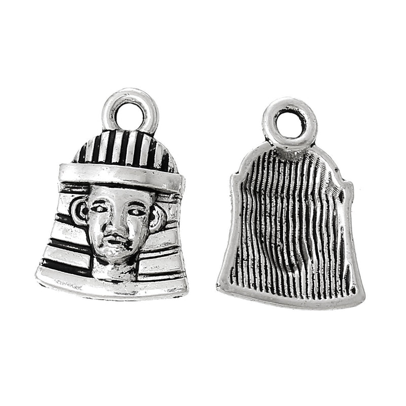 10 Silver Tone Metal EGYPTIAN PHARAOH Sphinx Charm Pendants chs1565