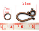 8 Sets Toggle Clasps Antique Copper 21x12mm, hook and eye design fcl0119