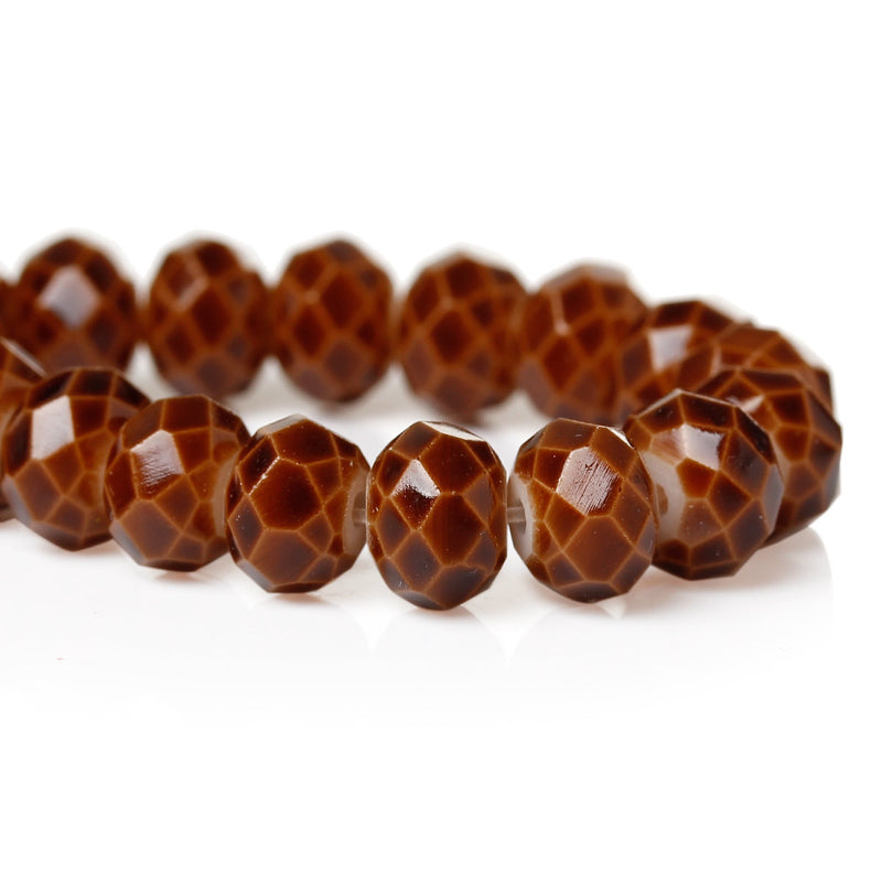 1 Strand 8x6mm Crystal Beads, Rondelle CHOCOLATE BROWN bgl0905