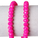 1 Strand 8x6mm Crystal Beads, Rondelle FUCHSIA HOT PINK bgl0909