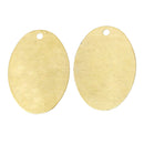 10 Gold Brass Sheet Metal Stamping Blanks, OVAL shape, 1 hole, 28x19mm   26 gauge msb0175