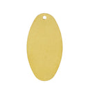 10 Gold Brass Sheet Metal Stamping Blanks, OVAL shape, 1 hole, 30x16mm   22 gauge msb0177