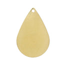 10 Gold Brass Sheet Metal Stamping Blanks, TEARDROP, 28X19mm, 26 gauge msb0179