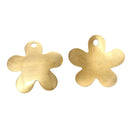 10 Gold Brass Sheet Metal Stamping Blanks, Domed FLOWER TAG, 1 hole, 20mm   20 gauge msb0190