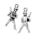 10 BASEBALL PLAYER Charm Pendants . Silver pewter metal   chs1541