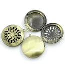 2 Bronze Filigree Picture Photo Locket Frame Pendant, perfume diffuser (Fits 24mm on inside) chb0292