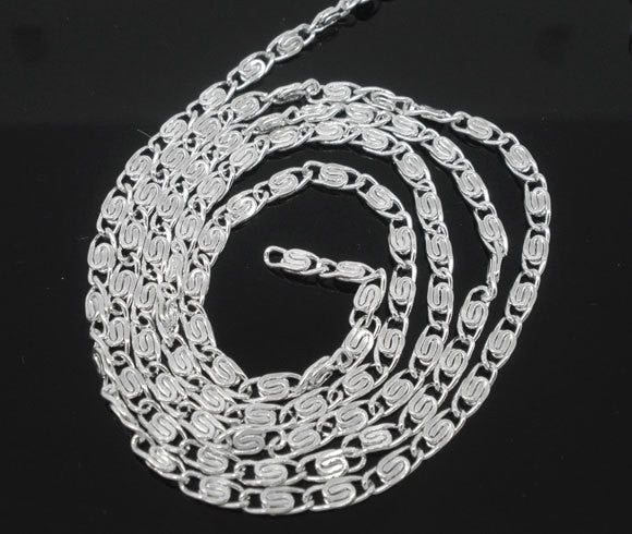 5 meters Bright Silver Plated Metal Fancy Coil Link Chain 1.5mm fch0140