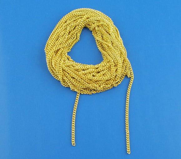 5 meters Bright Gold Plated Curb Link Chain . unsoldered links are 2x1.5mm fch0141