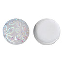 10 Round Resin Metallic Frosted WHITE AB Druzy Cabochons, 14mm  cab0261a