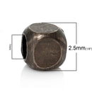 500 GUNMETAL BLACK Tone Faceted Cube Spacer Beads  2.5mm  bulk package bme0308