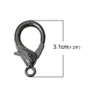 20 Large GUNMETAL BLACK Fancy LOBSTER Clasps . Decorative Design, bulk package  fcl0121b