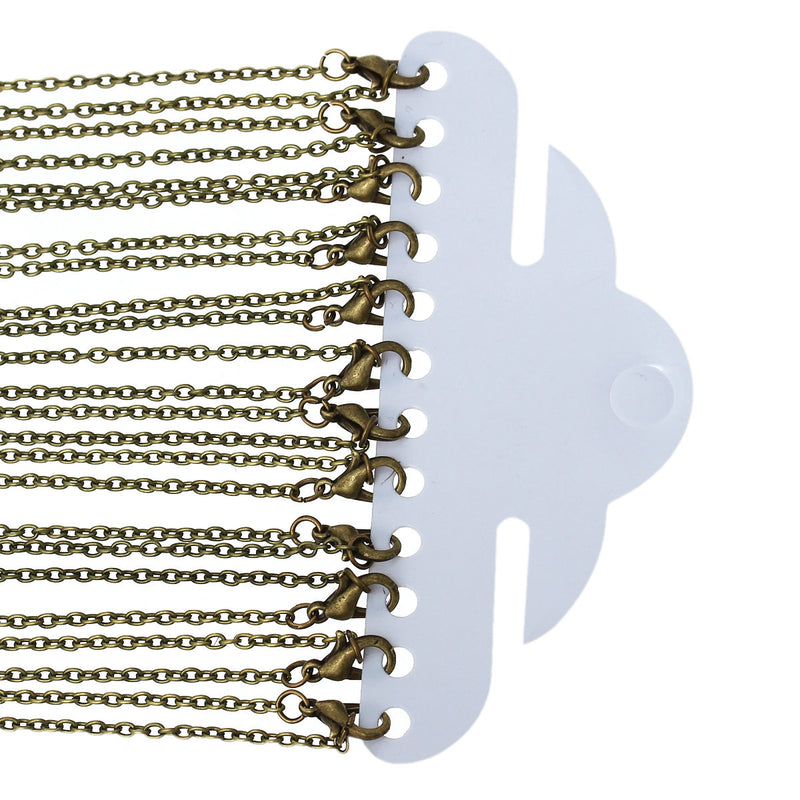 One Dozen (12) Bronze Tone CABLE LINK CHAIN Necklaces, lobster clasp, 3.2x2.5mm, 30" long   fch0153