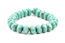 25 Rondelle Czech Pressed Glass Beads, 8mm faceted, turquoise blue green Picasso bgl0931