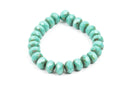 25 Rondelle Czech Pressed Glass Beads, 8mm faceted, turquoise blue green Picasso bgl0931