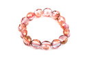15 ROSE PINK and GOLD Faceted Round Table Cut Czech Glass Beads  12mm x 11mm bgl0944