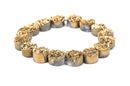 4 DRUZY Natural GEMSTONE Quartz Geode Cabochon Beads, Round, 14mm, 1/2", GOLD Metallic Rock Crystal, flatback with hole,  gdz0046