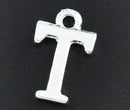 8 Letter T Alphabet Charms Silver Plated Monogram chs1601