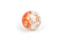 24 Crackle Glass ORANGE and CLEAR Round Glass Beads  8mm  bgl0985