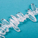 Half Strand Natural QUARTZ Point Dagger Crystal Beads, clear, smooth polished, about 3/4" long about 45 beads, gqz0039