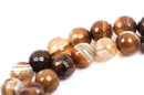 1 Strand Natural MUSHROOM BROWN AGATE Round Faceted Gemstone Beads  8mm, gag0123