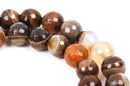 1 Strand Natural MUSHROOM BROWN AGATE Round Faceted Gemstone Beads  8mm, gag0123
