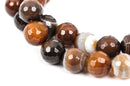 1 Strand Natural MUSHROOM BROWN AGATE Round Faceted Gemstone Beads  8mm, gag0123