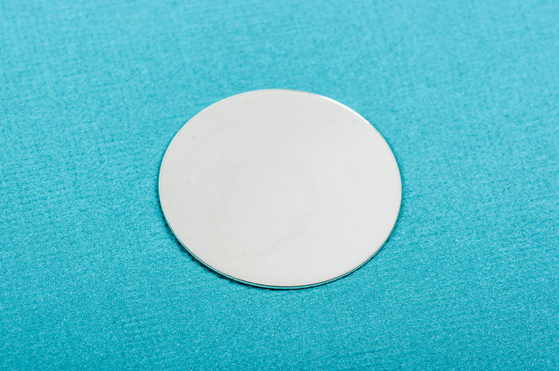 1 Sterling Silver Circle Disc Stamping Blank, Large 1 1/4" diameter 32mm round, 24ga  pms0247