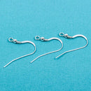 20 Deluxe Sterling Silver earring components ear wires, ball and spring, flattened, pms0249