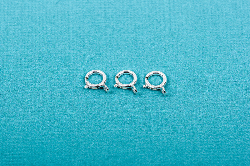 10 Sterling Silver spring ring clasps, 6mm diameter, pms0252