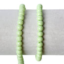 6mm LIME GREEN Glass Beads, Round Pastel Light Green, Spring Green, 32" strand bgl0990