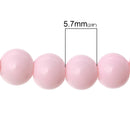 6mm LIGHT PINK Glass Beads, Round Pastel Baby Pink, 32" strand bgl0991